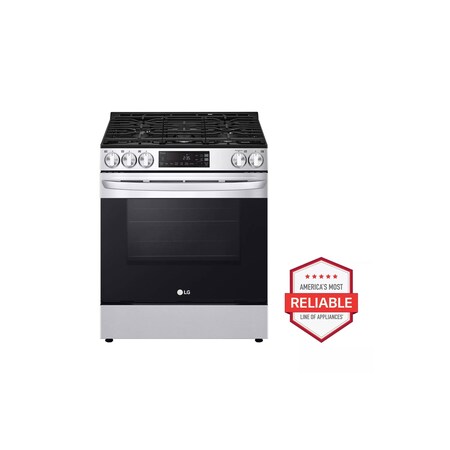Lg 5.8 cu. ft. Slide-In Gas Range with EasyClean Plus Self Clean and ThinQ Technology LSGL5831F